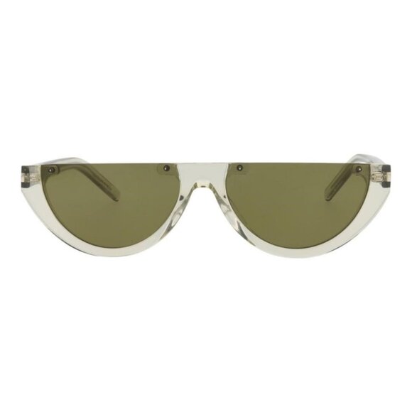 New Authentic Saint Laurent Unisex Cat Eye Green Green Green Fashion Designer Su - Picture 2 of 5